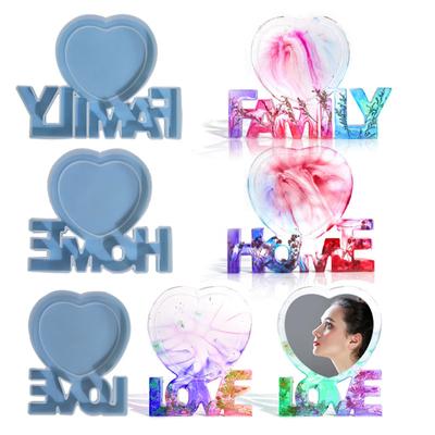 Silikonformen mit Aufschrift „Love Home Family“, für Bilderrahmen, Epoxidharz, DIY-Bastelarbeiten, Schmuckherstellung, Heimdekorationen