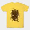 Herr Svart Tryckt T-shirt Lersplatter Smiley Ansikte Vintage No-Cut Transferpapper Tryck Bomulls-T-shirt