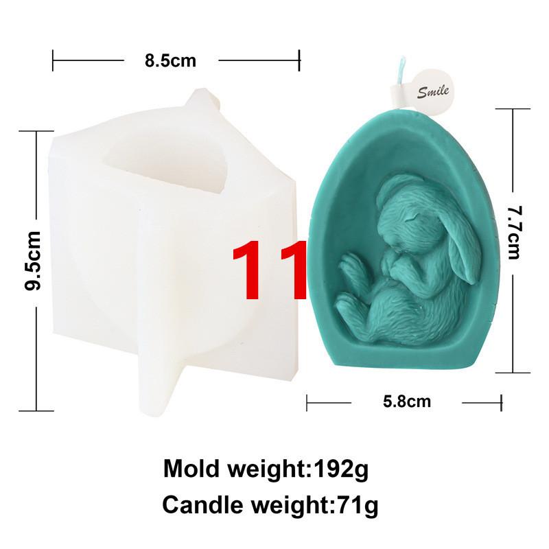 Easter 3D Rabbit Silicone Candle Mold DIY Easter Egg Crystal Decor Animal Painting Plaster Gift Aromatherapy Candle Making Mould