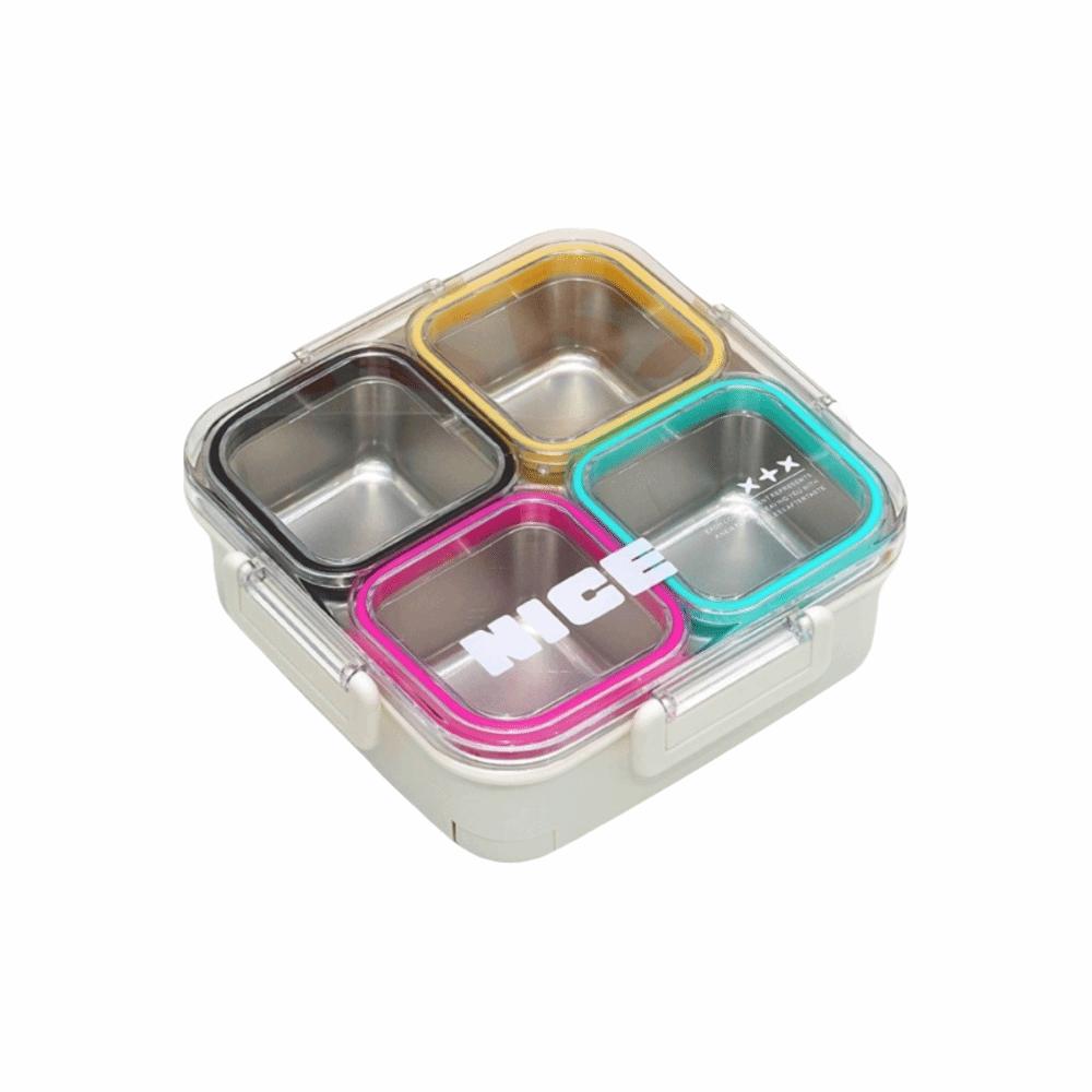 Thermal Insulation Bento Box 304 Stainless Steel Food Container Divided Lunch Box  For Meal Prep