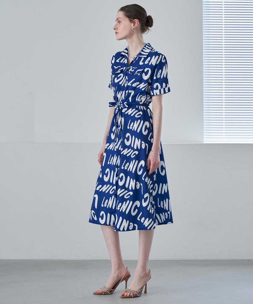LENIC&MCCOY Logo Short Sleeve Shirt Dress Mm06Op002Fcy