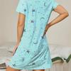 Plus size Estate Donna Camicia da notte Manica corta Simpatico cartone animato pigiameria dolce O Collo Camicie da notte Pigiama Pigiama da donna in cotone