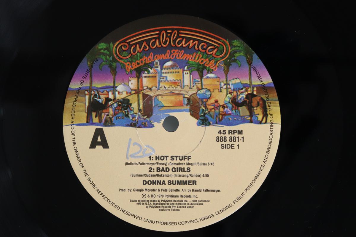 

12inch Record DONNA SUMMER Hot Stuff Bad Girls I Feel Love 8888811 CASABLANCA US 1987 US SoulFunk Used