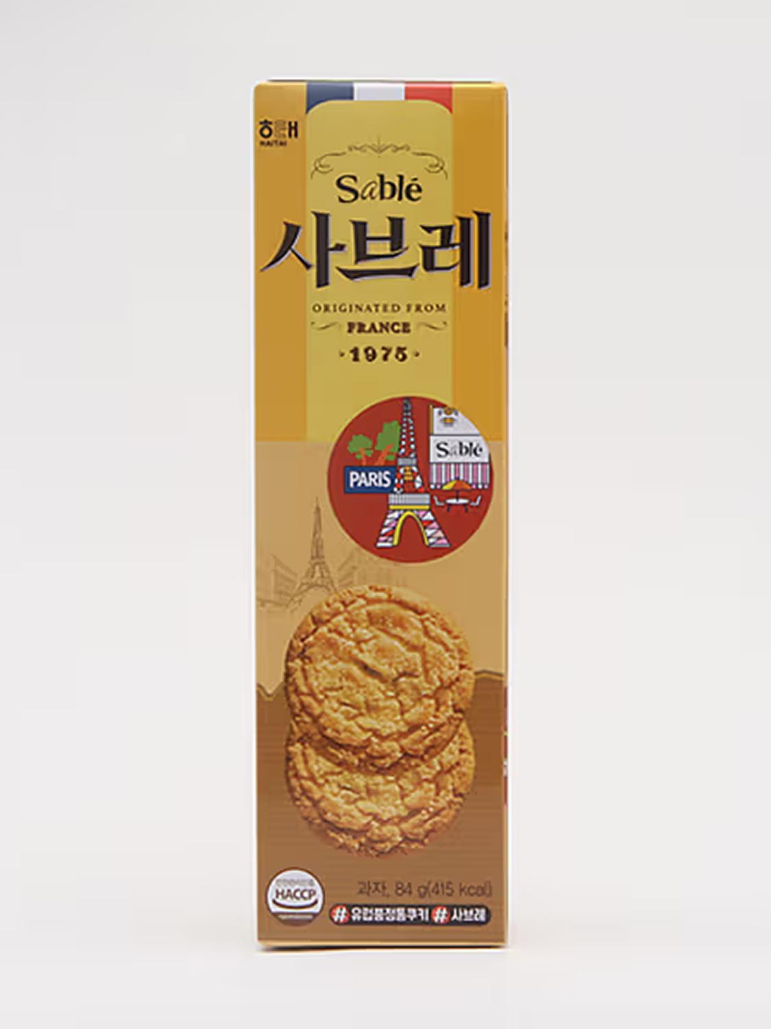 Haitai Sable Butter Biscuits - Classic Sweet Cookies 84g 1ea
