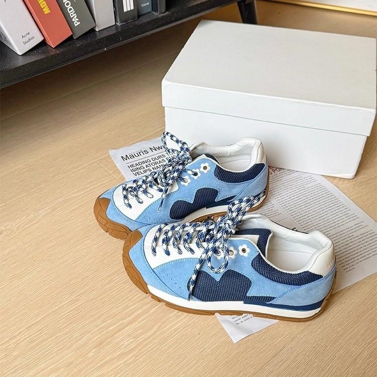 Cowhide Version~ Retro Forrest Gump Training Shoes Women's Versatile Breathable Casual Sports Shoes Platform Small Flower Stray Shoes Board Shoes