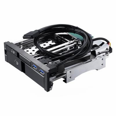 5.25 Inch Internal Dual Slot Hard Disk Case 2.5+3.5 Inch SATA HDD/SSD Enclosure Tool-free Design