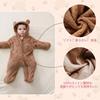 Fairy Baby Elf Baby Romper Fluffy Baby Boys and Girls Long Sleeve Jumpsuit with Hood and Bear Warm Cute Newborn Gift Size Coverall, Ears, Thick,