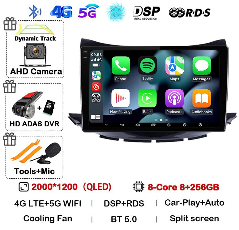 Android 14 Carplay Auto For Chevrolet Trax 2017 2018 2019 Navigation Car Radio 2 DIN GPS Stereo Multimedia Player Head Unit DSP