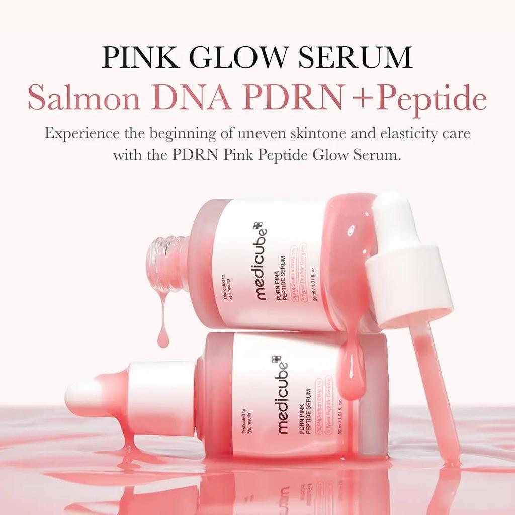 Medicube PDRN Pink Peptide Serum 30ml - Moisturizing Firming Moisturizing Serum with Hyaluronic Acid for Radiant Skin Repair