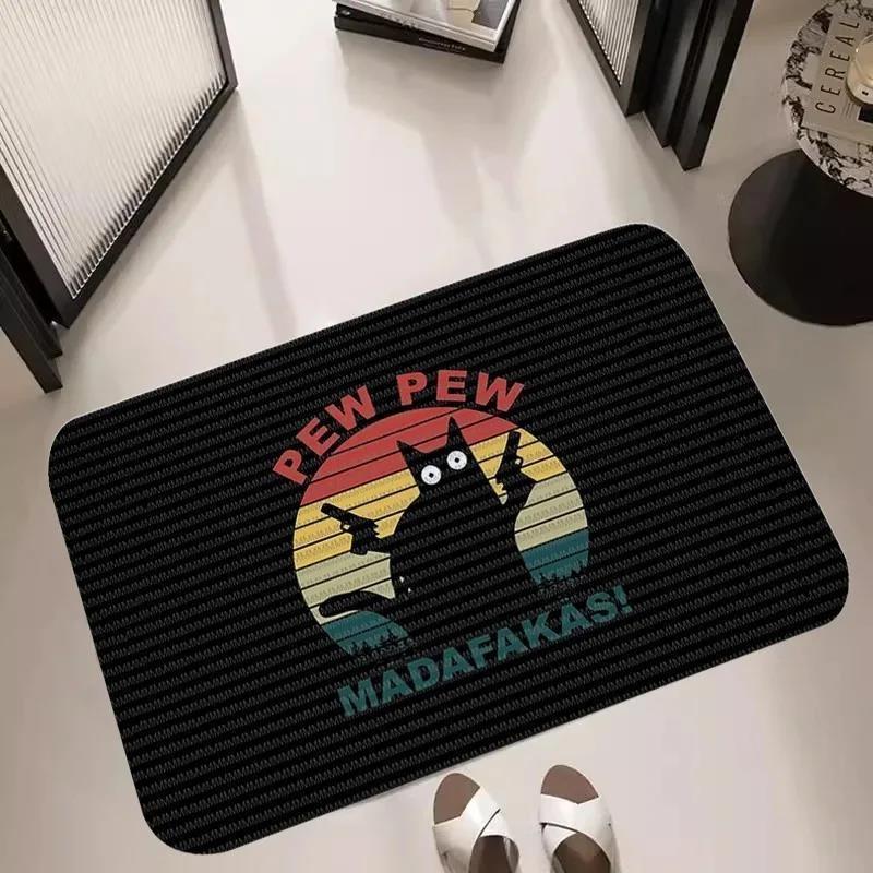 Madafakas Cat Print Doormat Indoor Welcome Mat Kitchen Balcony Living Room Entrance Carpet Home Decoration Non-slip Floor Mat
