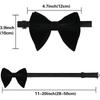 Fashion Pre-tied Black Velvet Bowties Exquisite Tuxedo Accessories Big Bow Tie Elegant Oversized Bow Tie Wedding Party