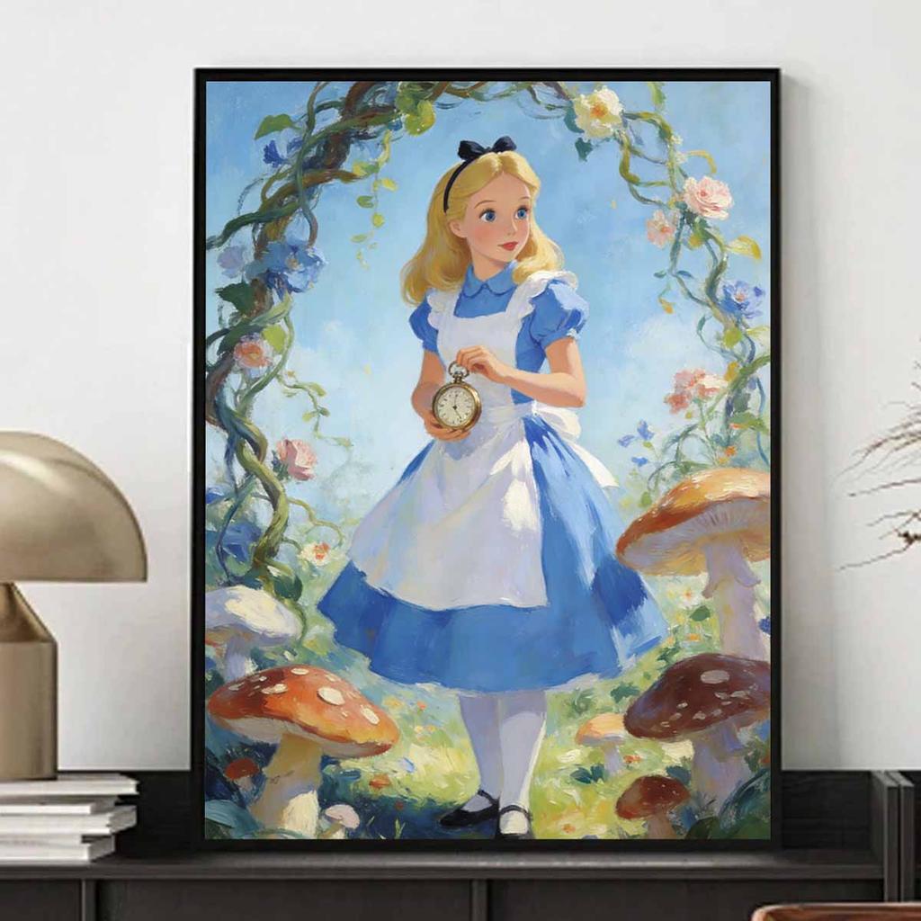 Disney Alice in Wonderland Diamond Painted Mosaic Art Painting Kit Handmade DIY Gift Home Decor Wall Art Craft Decor