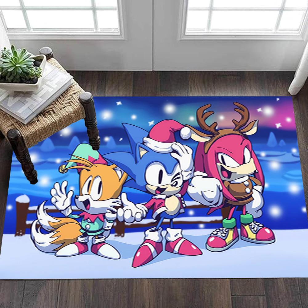 Sonic The Hedgehog Characters Decoration,Carpet,Living Room,Bedroom, Non-slip,Square rug