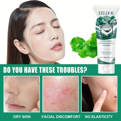 Pine Soothing Centella Asiatica Cleanser Cream for All Skin Types, Deep Pore Cleansing & Hydration