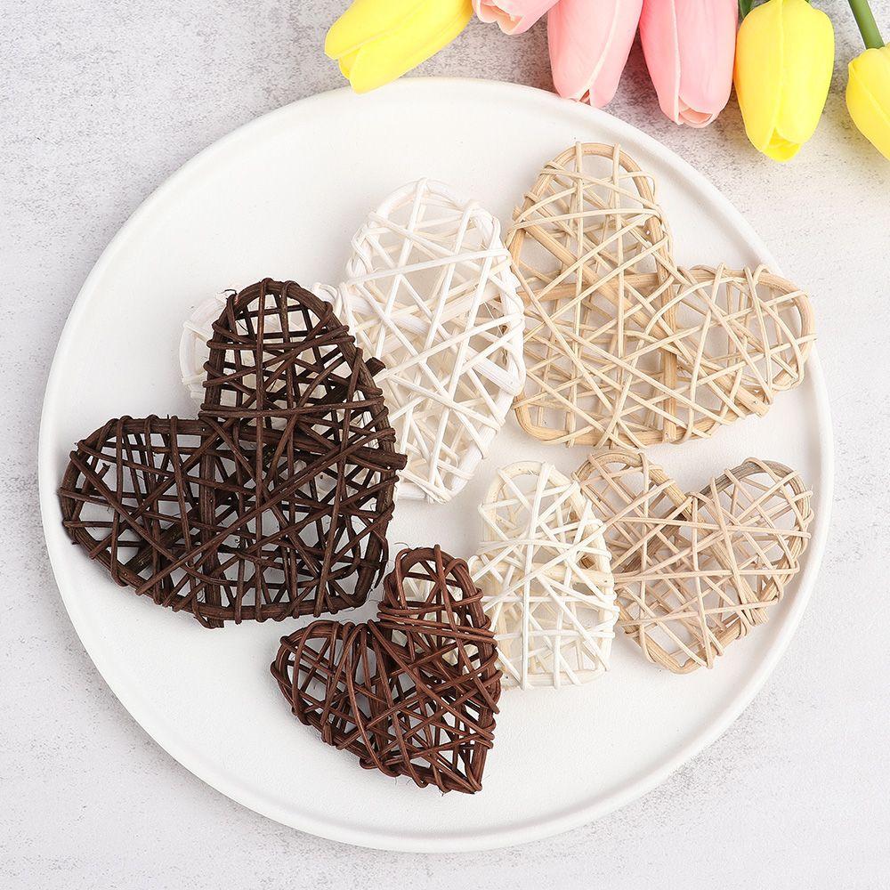 Gift Wedding Party Supplies Hanging Pendants Christmas Tree Ornament Home Decorations Wood Coffee White Rattan Ball Heart Stars
