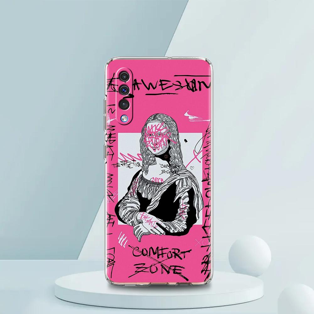 Graffiti Great Art David Mona Lisa Phone Case For Samsung A16 A14 A12 A22 A32 5G A34 A42 A52 A54 A50 A70 A30 A40 A20E A04S A06