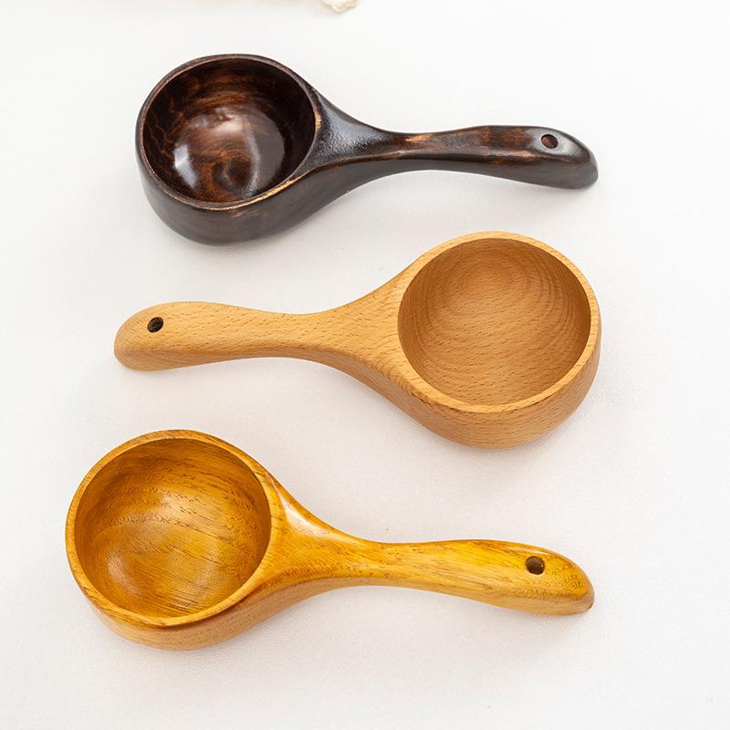 1 cuchara de madera, cuchara grande de madera natural para sopa, cucharón, cuchara para agua, cuchara para arroz, vajilla hecha a mano, utensilios de cocina