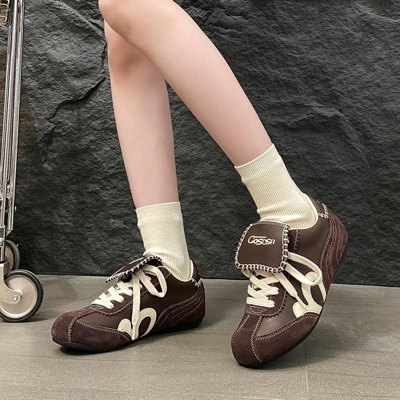 Dexun shoes women's 2025 new spring and autumn Maillard style retro national tide yellow Forrest Gump shoes inner height-increasing cloth shoes