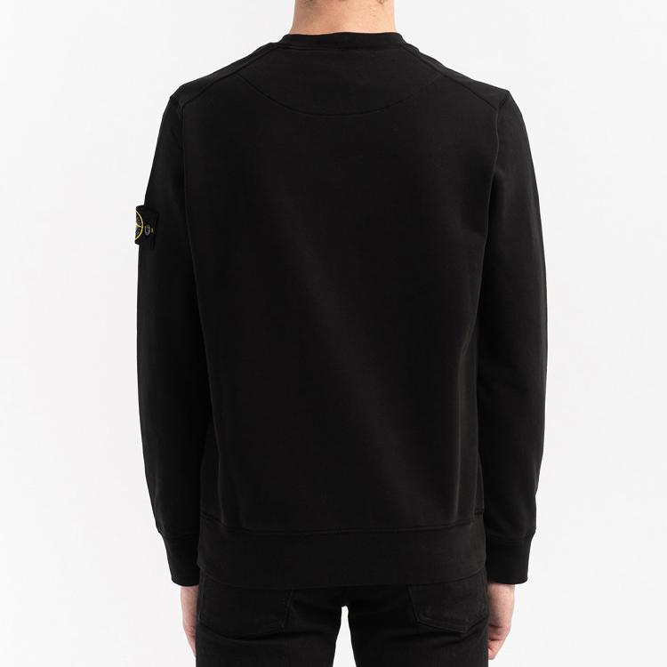 Stone Island 72156 Garment Dyed Cotton Crewneck Black Unisex Streetwear 721563051-V0029