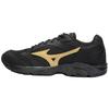 PU, Textile Cushioning Slip Resistant Abrasion Resistant Breathable Low Top Running Shoes Unisex Black Gold D1GH203504