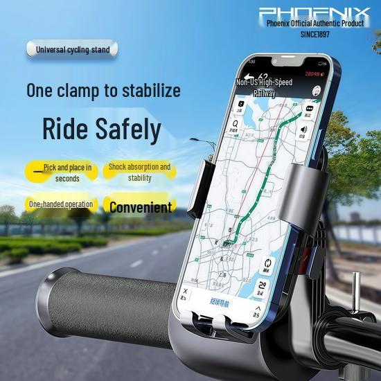 Shockproof Electric Vehicle & Bike Phone Holder for Navigation and Delivery