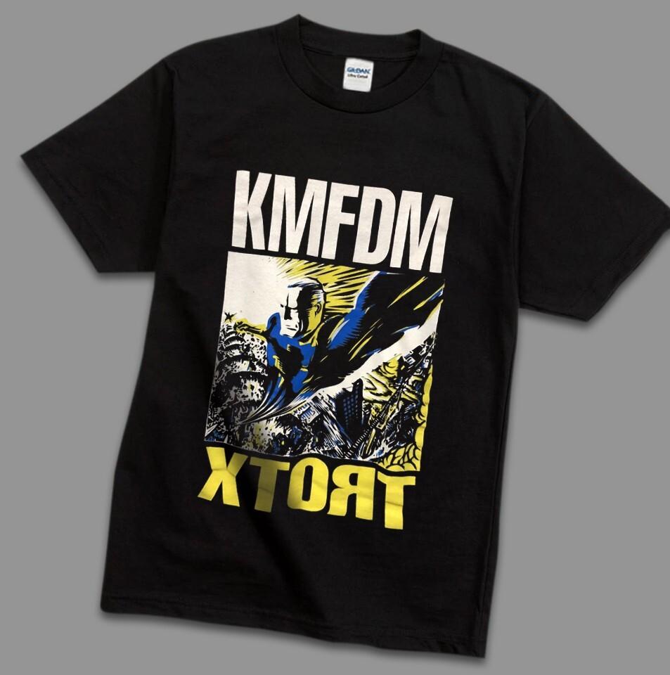 Винтажная футболка KMFDM XTORT 1996 года S-2XL Рок Nine Inch Nails Skinny Puppy Унисекс Футболка M