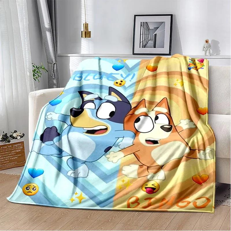 3D Print B-Blueys Family Cartoon Dog Blanket,Soft Throw Blanket for Home Bedroom Bed Sofa Travel Cover Kid Gift