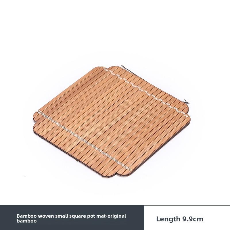Retro bamboo coaster, thermal insulation pad, purple sand pot pad, Chinese style Zen classical tea ceremony, kung fu tea set