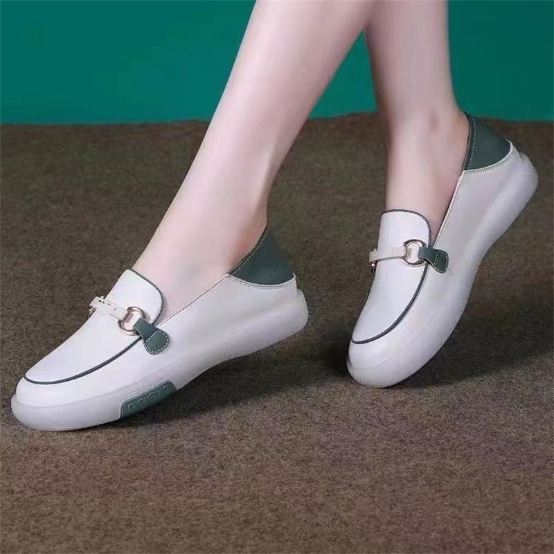 New single shoes spring and summer casual shallow mouth soft leather soft sole