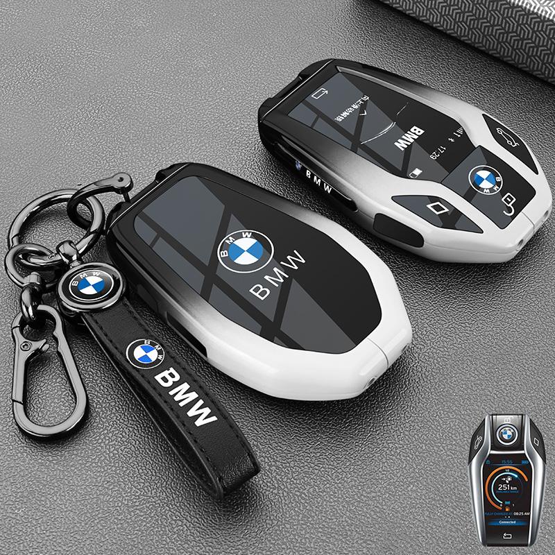 BIFL6 New 2025 Carbon Fiber Silicone Car Key Case LED Display For BMW 5 7 Series G11 G12 G30 G31 G32 I8 I12 I15 G01 X3 G02 X4 G05 X5 G