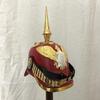 Czerwony Niemiecki Pruski Hełm Pickelhaube , Cesarski Oficerski Hełm z Kolcem , Do Noszenia dla Dorosłych , Prezent