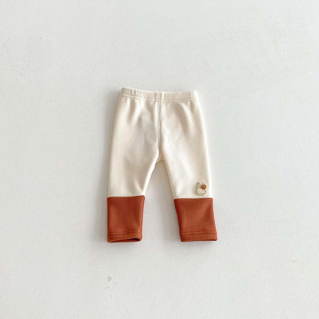 Girls' Cartoon Rabbit Patchwork Leggings - Autumn/Winter Infant Pants