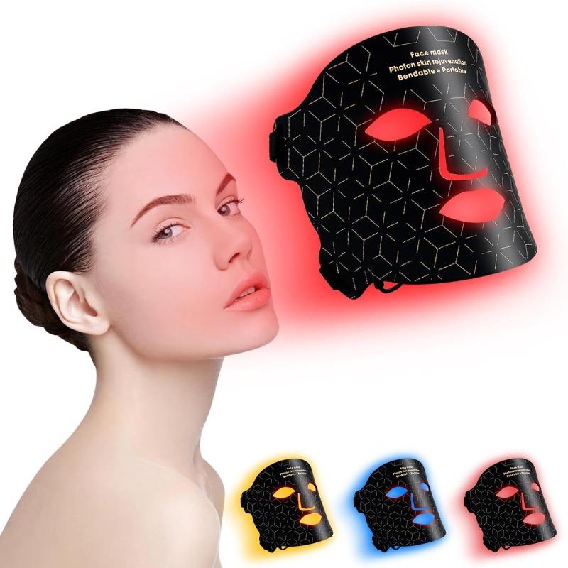 Beauty Mask Color Light Household Photon Skin Rejuvenation Beauty Instrument Household Red and Blue Light Mask Instrument Red Light Big Row Light