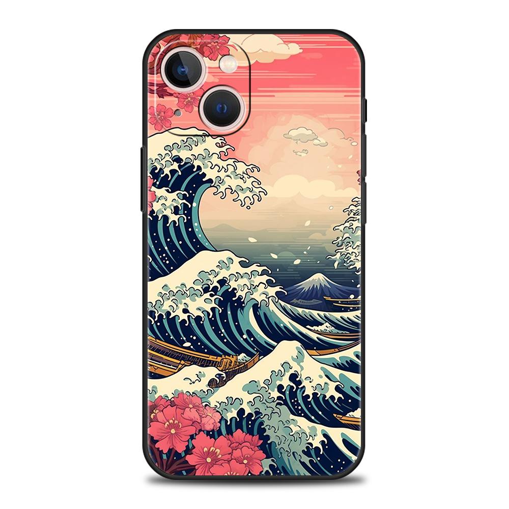 Luxury TPU Phone Case For iPhone 17 Air 16E 16 11 15 14 Pro MAX 12 13 7 8 Plus X XR XS SE 2022 Cover Fashion Great Blue Wave