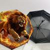 Flaming Lion: A Unique and Powerful Umbrella Design   Perfect for Outdoor Adventures, Auto Open/Close Functionality, Ideal As a Gift for Travel