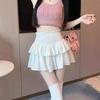 2025 Spring/Summer Women's High Waist Sweet Puff Double Layer Lace Skirt