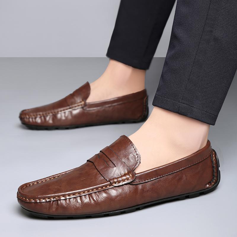 Grote Maat 47 Leren Penny Heren Loafers en Slip-ons Casual Schoenen Heren Moccasins 2026 Zomer Slip-On Platte Schoenen Heren Rijschoenen