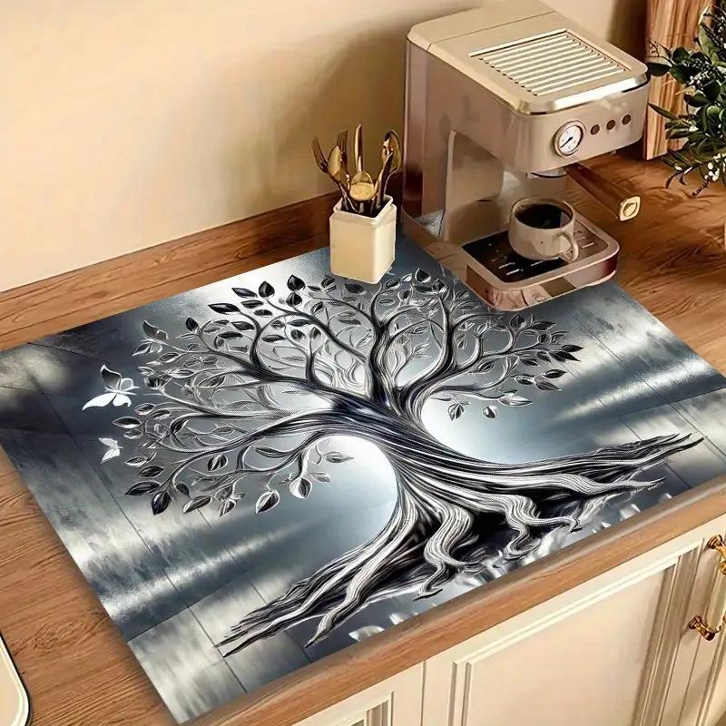 Waschmaschinen-Abdeckmatte aus Kieselgur - Wasserabsorbierend, Rutschfest, Staub- und Schmutzabweisend für Kühlschrank oder Arbeitsplatte 40*40cm (diatom mud)