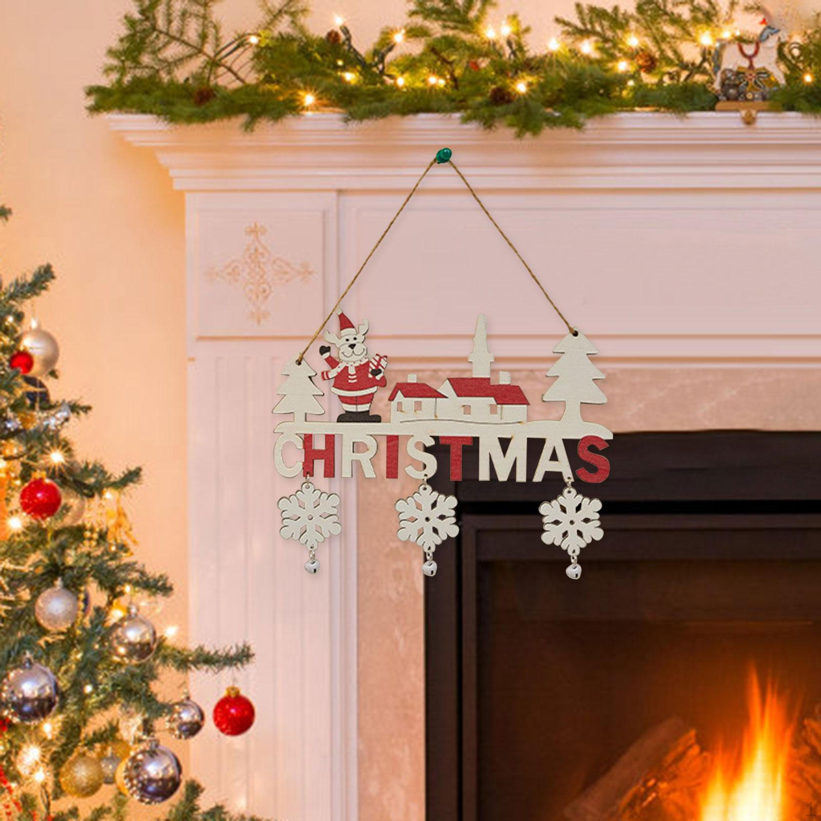 

Christmas Wood Hanging Sign ,Xmas Welcome Door Decor Atmosphere Decoration for Wall Style A