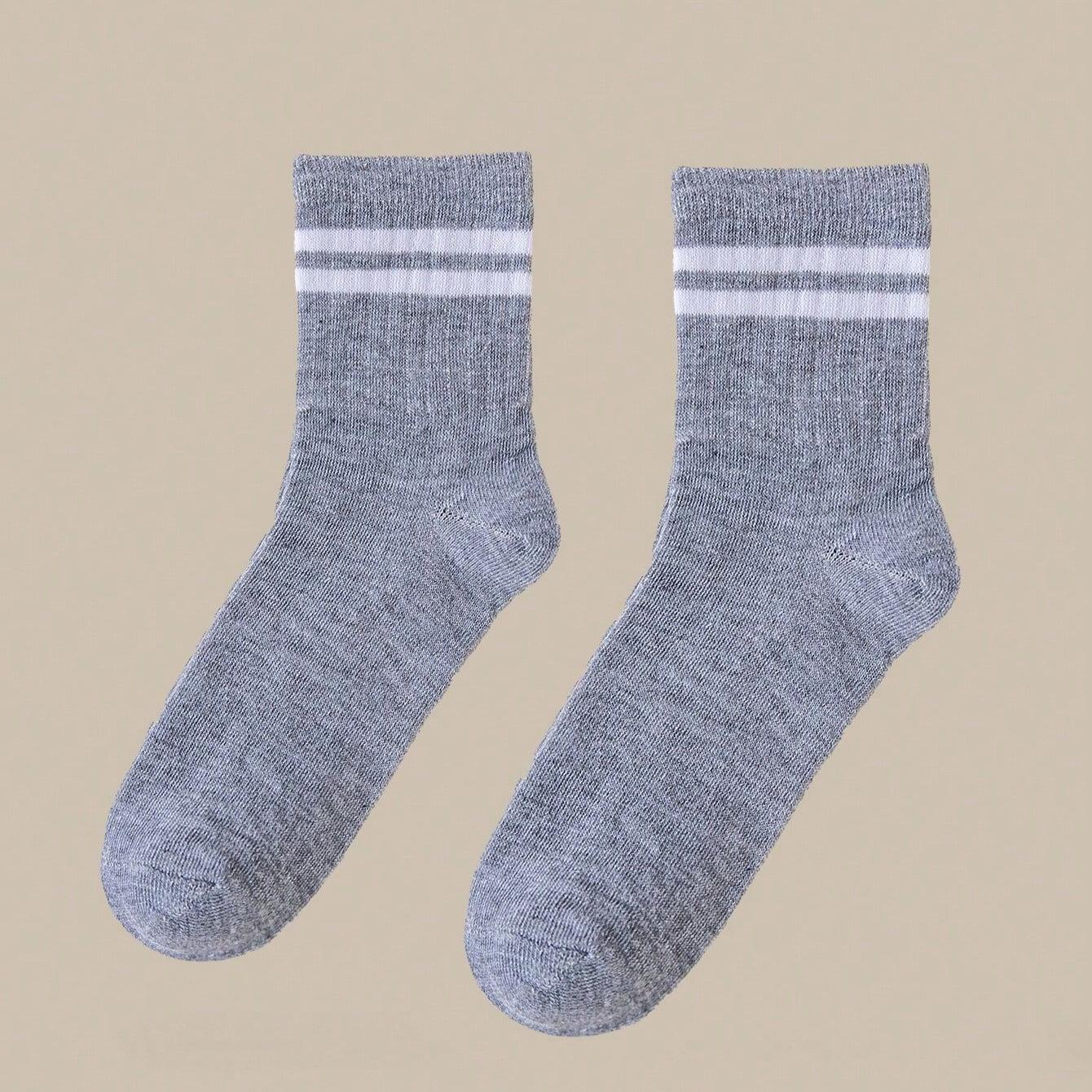 1/5/10 Paar Mittelhohe Socken Herbst- und Winterstil Koreanische Mode Vielseitige Damensocken 1 Pair  grau