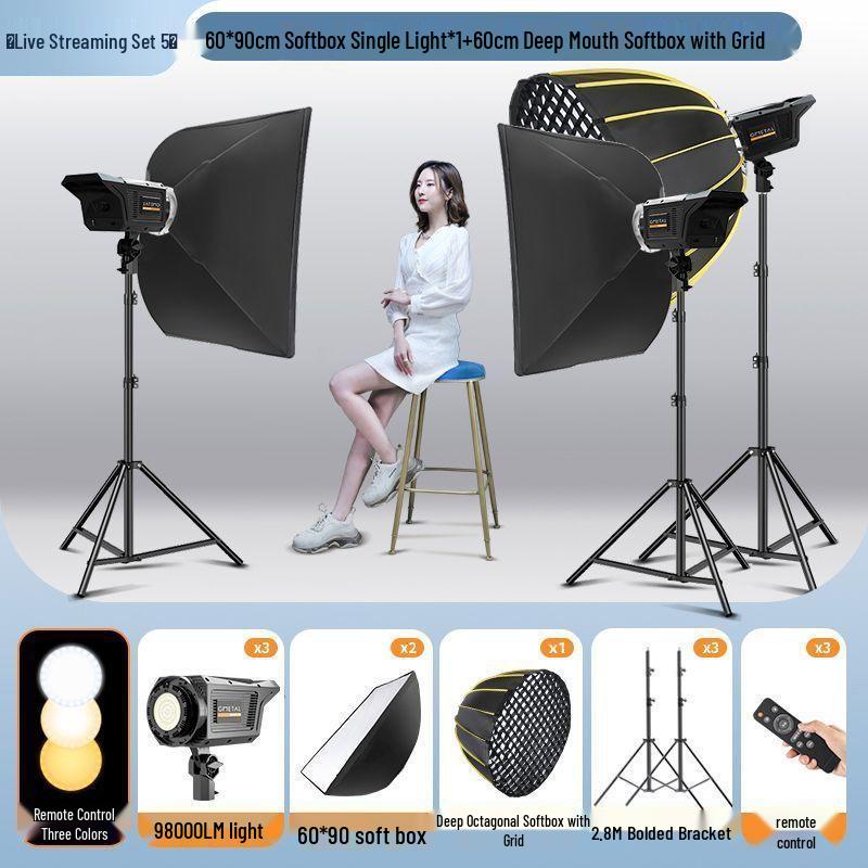 2025 Pro Streaming Beauty Fill Light with Parabolic Softbox Grid