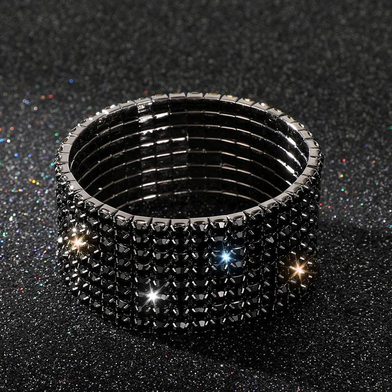 Crystal bracelet full diamond single row elastic bracelet bridal versatile rhinestone bracelet claw chain diamond bracelet women