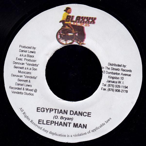 

7-дюймовая пластинка ELEPHANT MAN - Египетский танец НИ ОДИН Blaxxx Records 2003 Ямайка Регги, Ска и Даб Б/У
