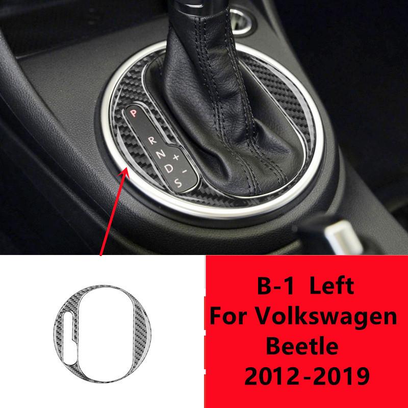 Real Carbon Fiber Car Gear Panel Cover Trim For Volkswagen VW Beetle 2012- Car Shift Panel Sticker Auto Inner