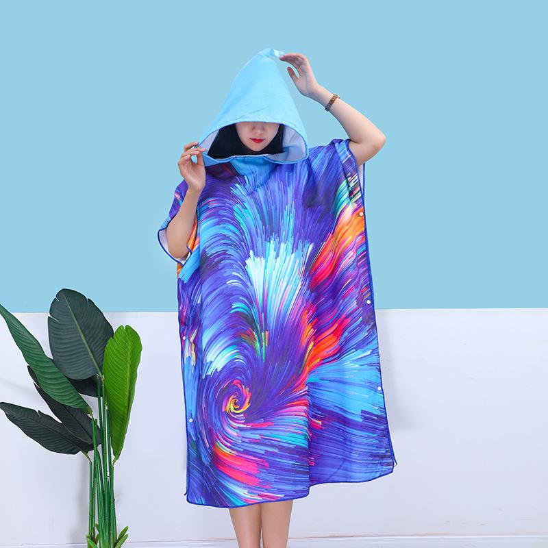

Wearable Hooded Quick-Dry Adult Bathrobe Towel - Ultra-Fine Fiber & Sun Protection 90x210 cm