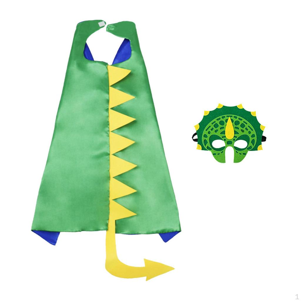 Dinosaur Costume Cape Mask Cosplay Accessories Party Robe Halloween Cloak for Fancy Dress Birthday