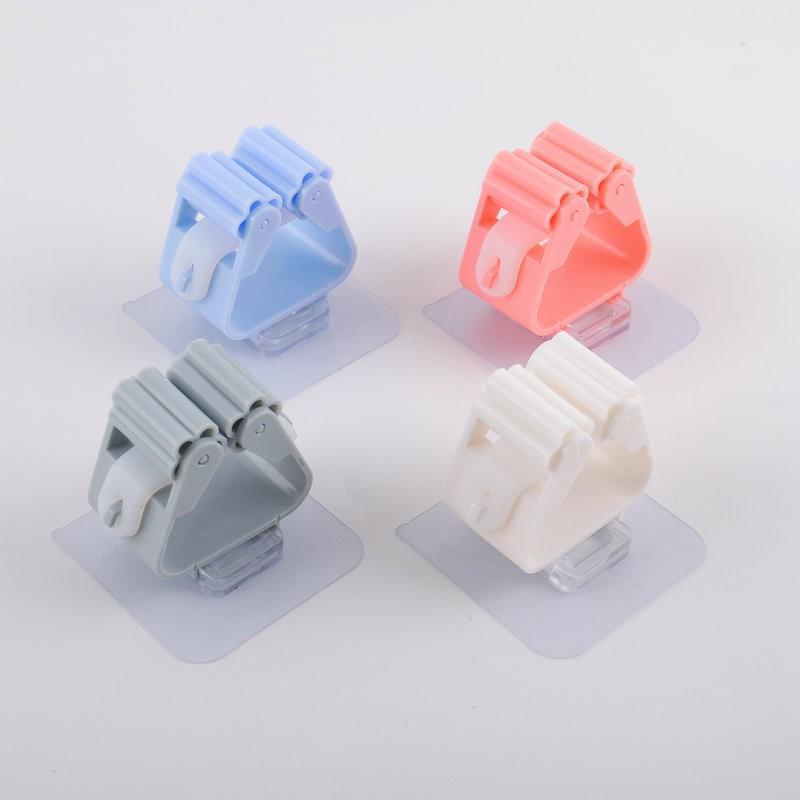 

Креативный и мощный не оставляющий следов зажим для швабры на ролике без пробивания отверстий, подвесная стойка для метел, крючок для швабры для ванной комнаты, самоклеящийся крючок-вешалка