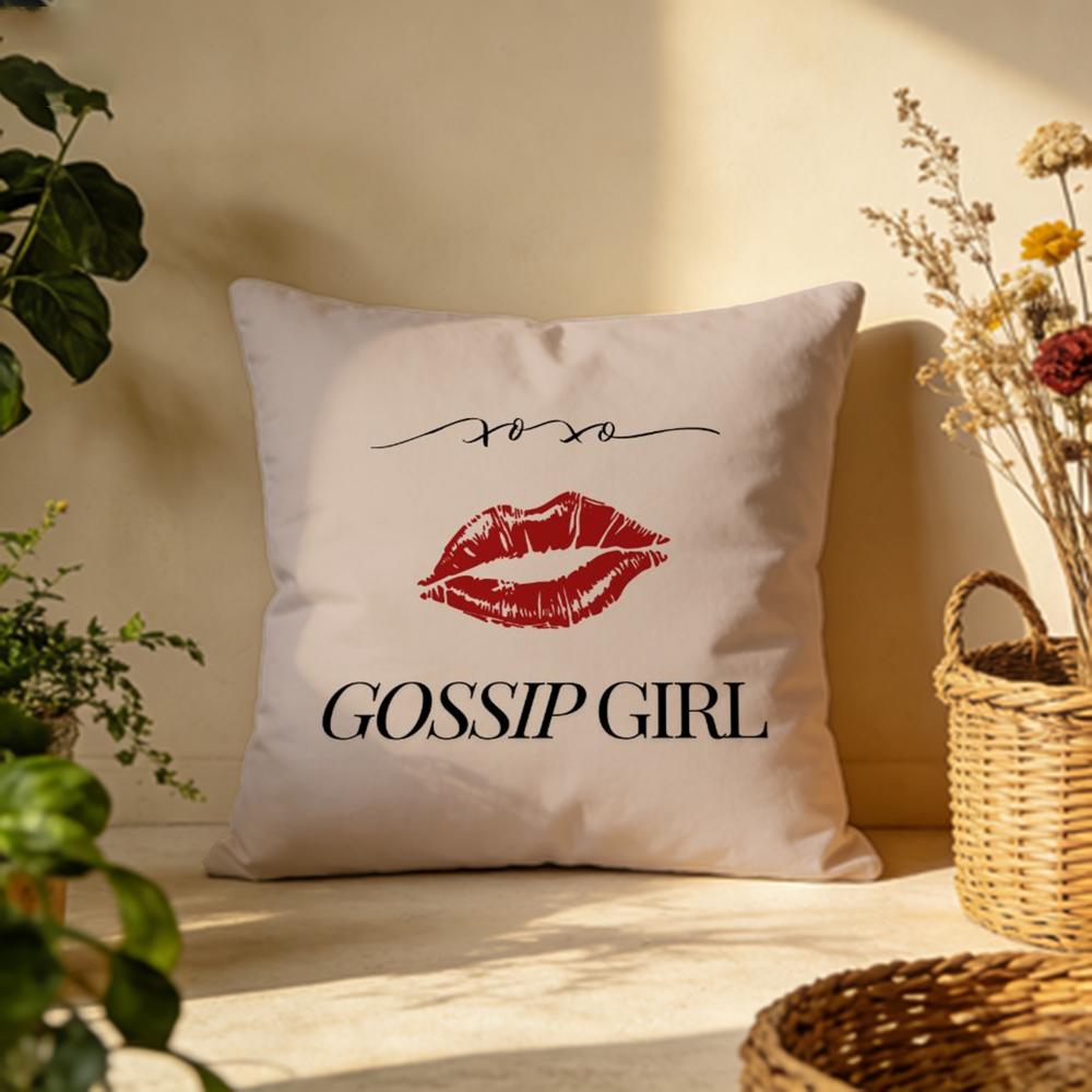Trendy GGossip Girlable Cushion Cover Versatile DoubleSided Pillow Case Fit for Sofa Bed Car Daily Decor