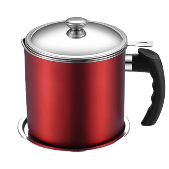 Stainless Steel Oil Can Container with Fine Filter Frying Oil Saver for Straining And Storing Cooking Oil Reuse 1.4L Capacity Rust-Proof Kitchen Oil