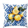 1/4pcs Coastal Blue Stripe Lemon Blossom Throw Pillow Cover Home Farmhouse Outdoor Decoration Cushion Cover